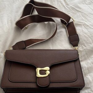 Travistar Brown Vegan Crossbody Bag NWOT